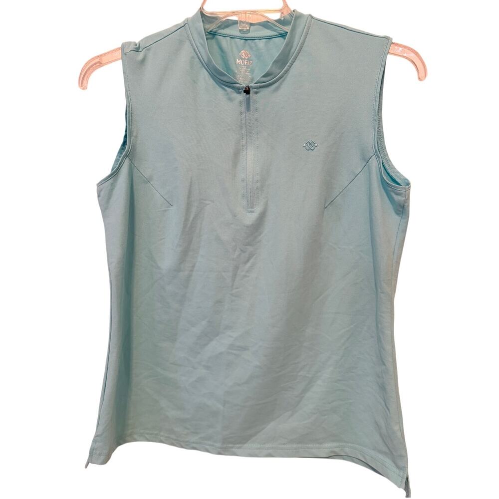 Mofiz Sleeveless Golf Shirt, Light Blue/Turquoise, Size M